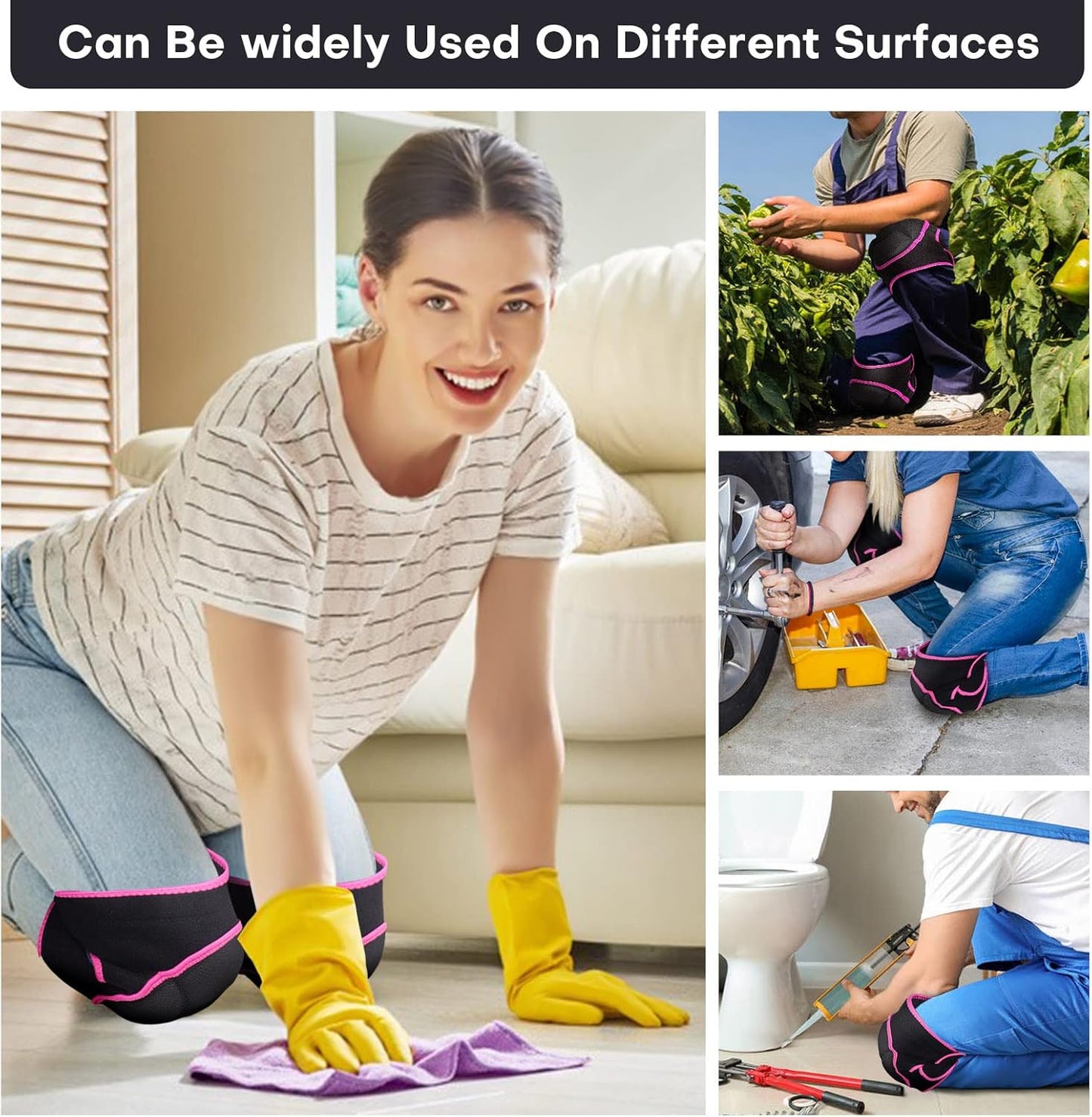 Skiennix Knee Pads for Men and Women - High Elastic Fabric for Safety in Gardening, Cleaning & Construction