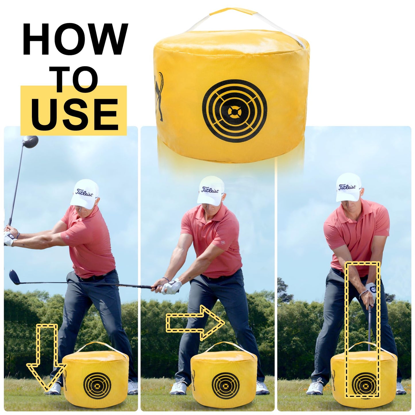Acebirdie Golf Impact Bag Golf Swing Aids - Golf Swing Trainer and Practice Tool Portable Power Hitting Bag Practice Tool for Golf Beginners - Waterproof and Durable Golf Accessory