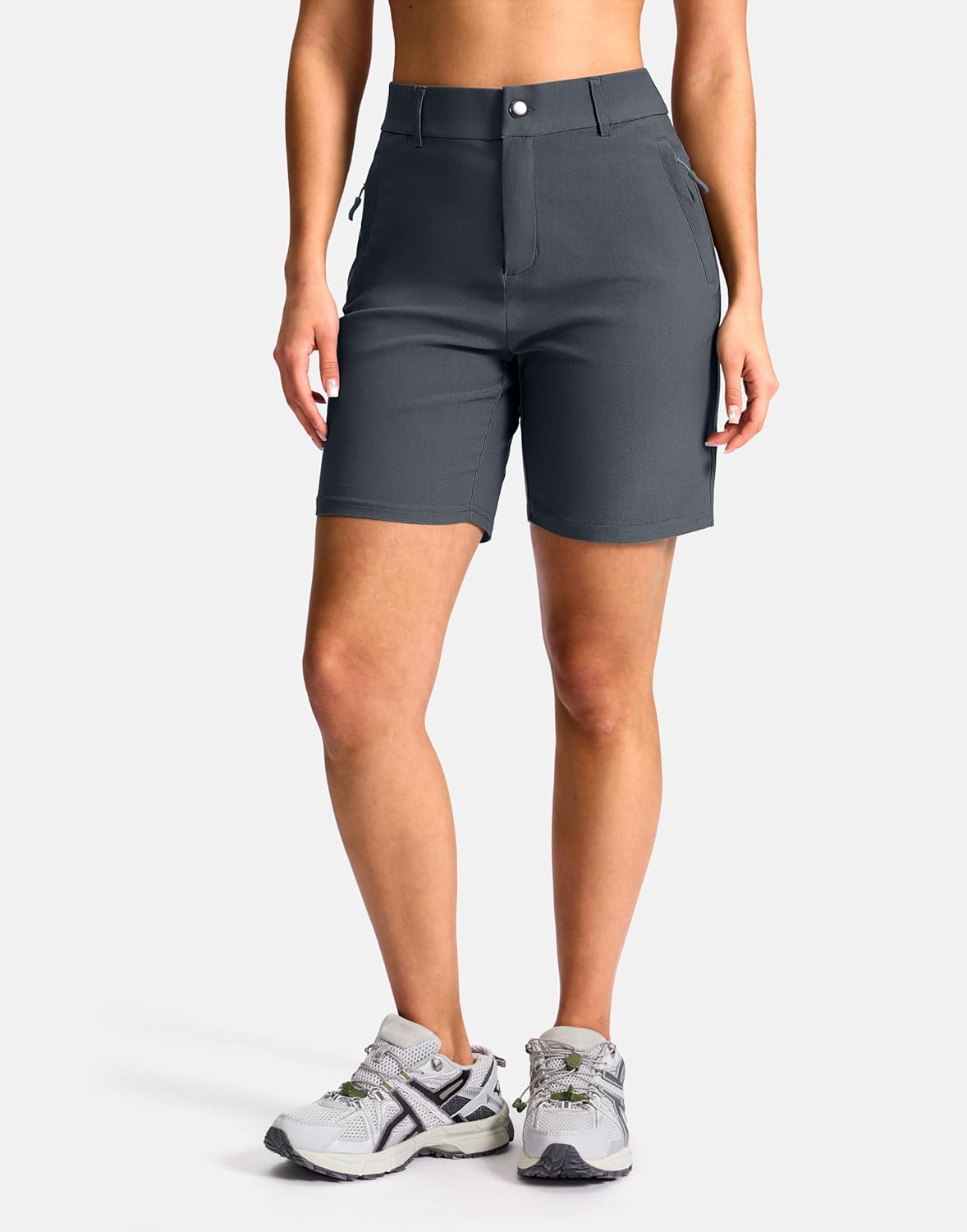 SANTINY Women's Hiking Golf Shorts - Quick-Dry Stretch Fabric | 5"/7" with 3 Pockets for Outdoor Travel