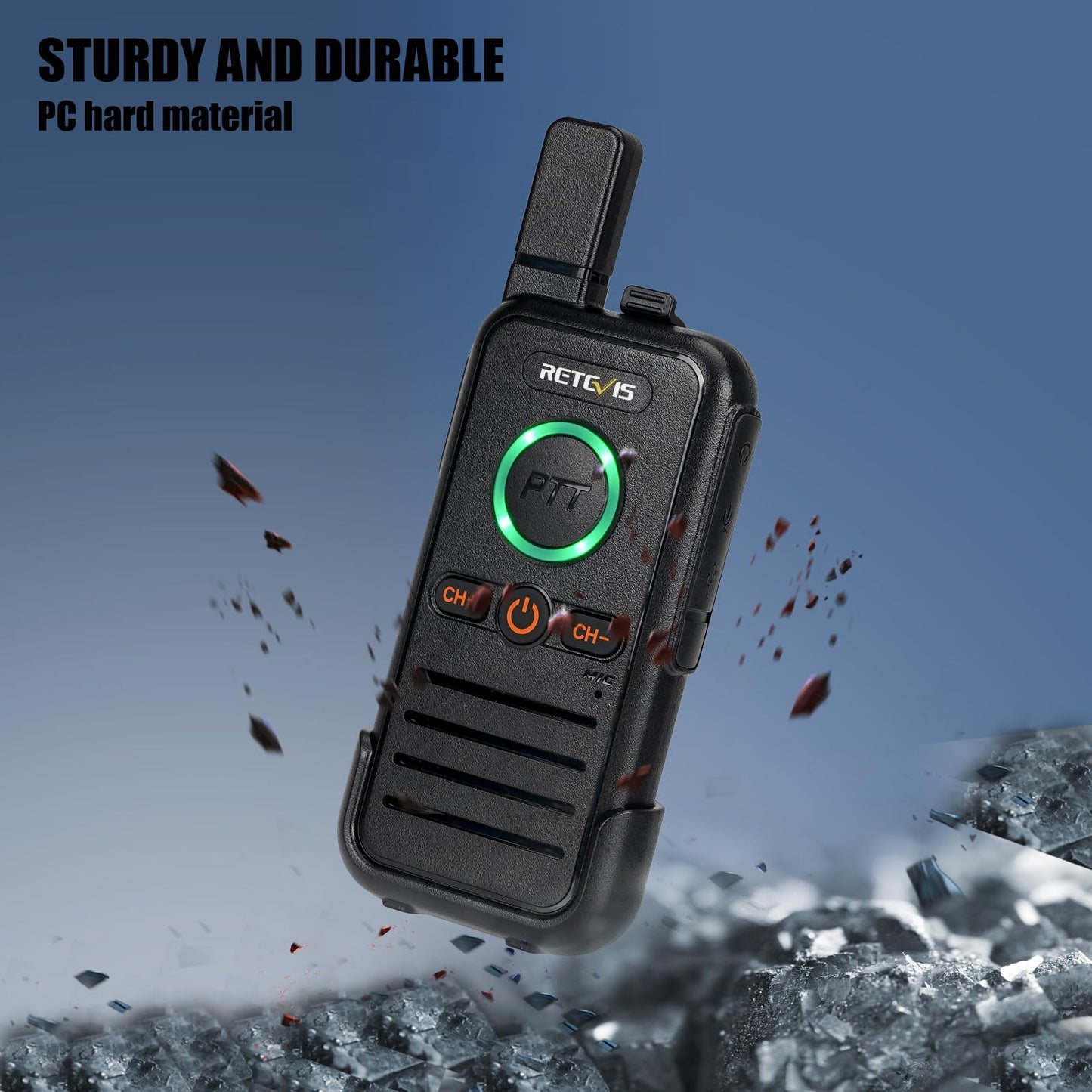 Retevis RB45 Walkie Talkies for Adults, Two Way Radio Long Range Rechargeable, Dual PTT, 2-in-1 USB-C Charging Cable, Small, Mini,16 Channel for Camping Hiking Family Travel School Restaurant(4 Pack)