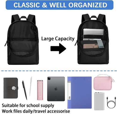 Goloni Anti-Theft Laptop Backpack - Water Resistant 17.3 Inch USB Charging Bag for Travel & Work