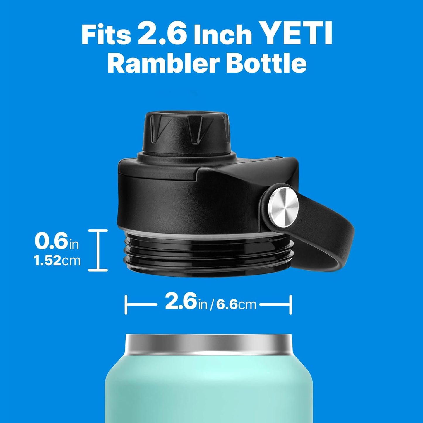 YETI Spout Lid - Replacement Handle Cap for Rambler Water Bottles | BPA-Free, Fits 18-64 oz