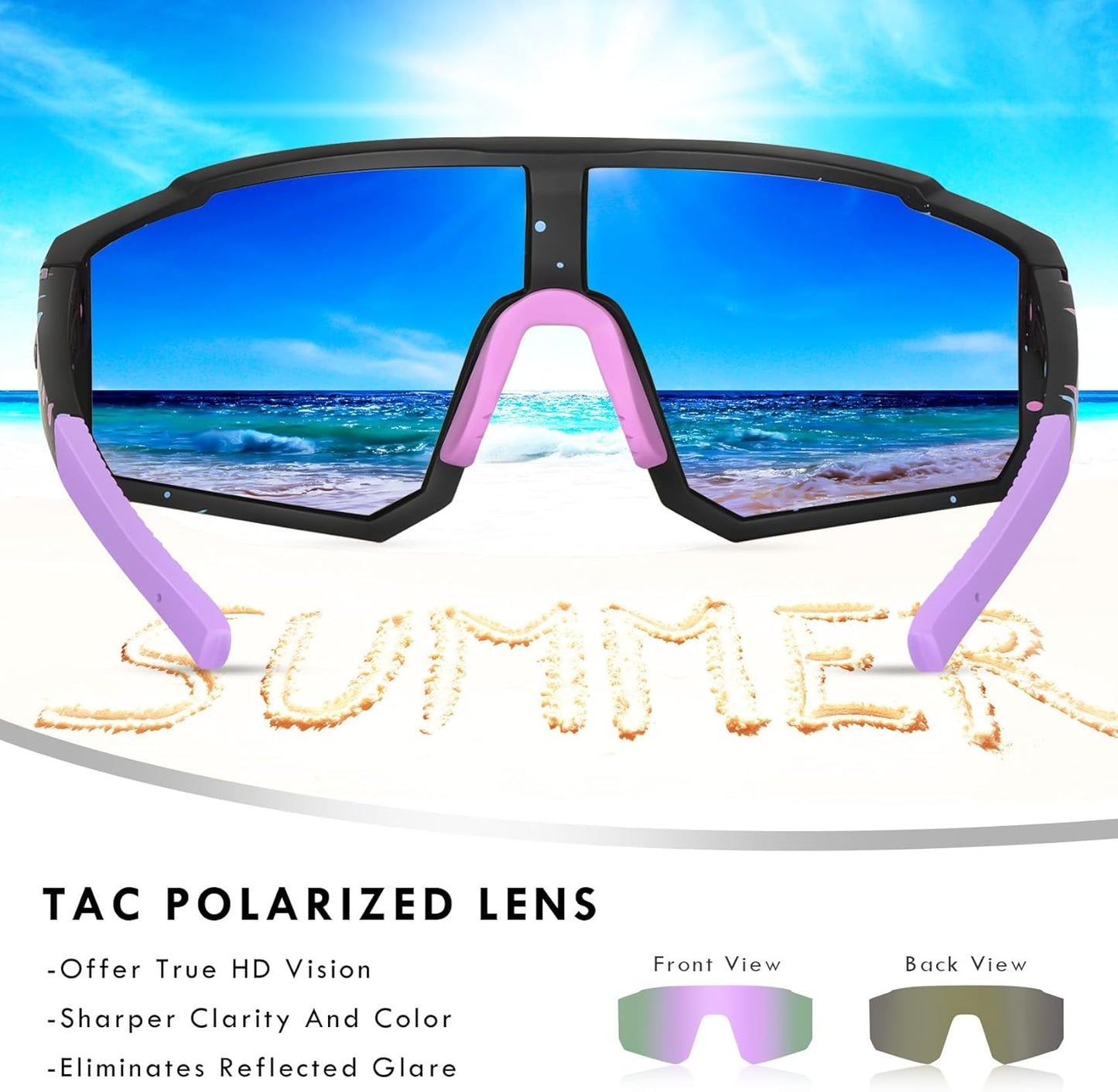 MVPTGRS Youth Baseball Sunglasses - TR90 Frame Sports Eyewear for Boys & Girls Age 8-14