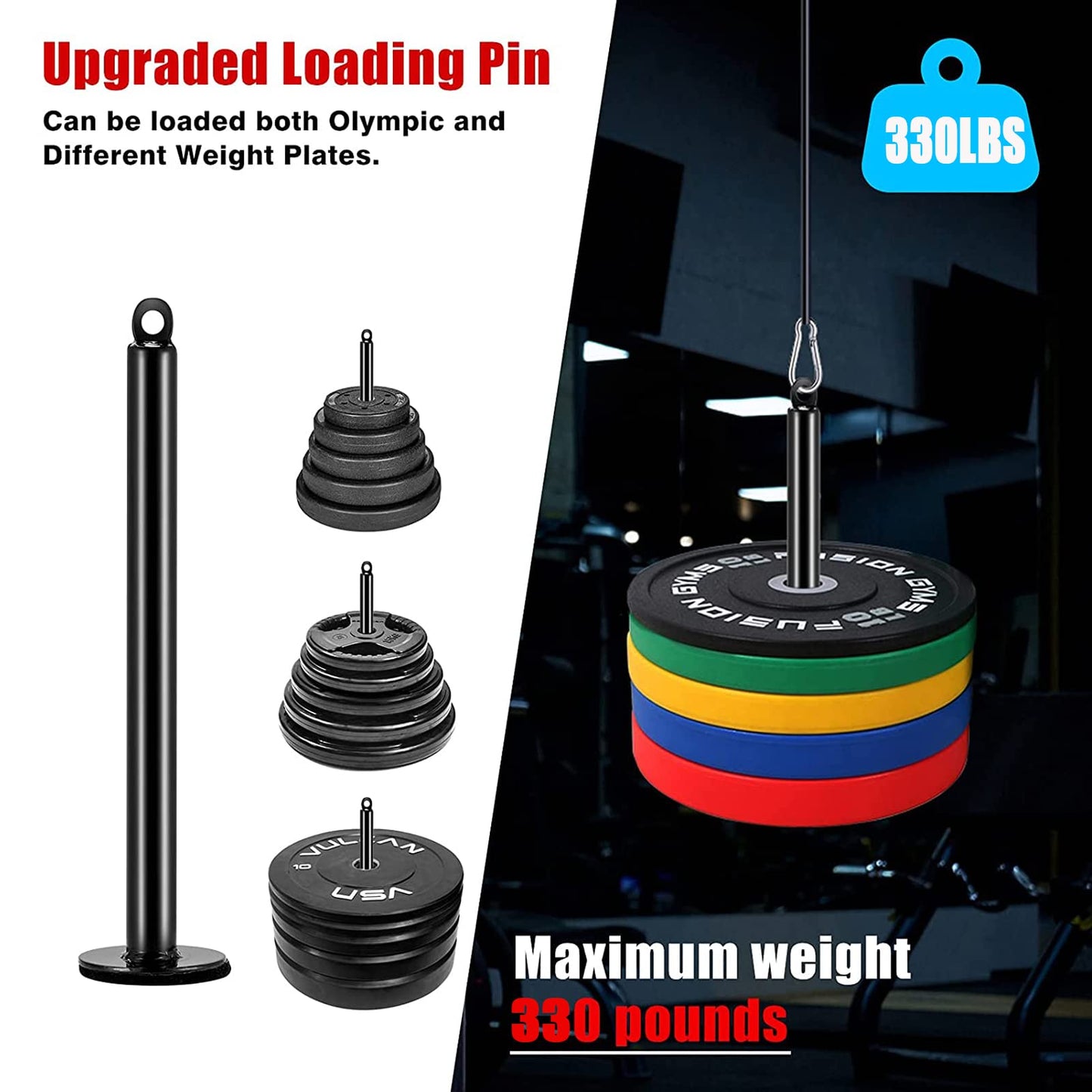 Monfasye Mtgluk Cable Pulley System Upgraded DIY LAT and Lift Weight Pulley Machine Attachment Home Gym Forearm Wrist Roller for Triceps Pull Downs Biceps Curl Forearm Shoulder (Cable 100''+ Sleeve)