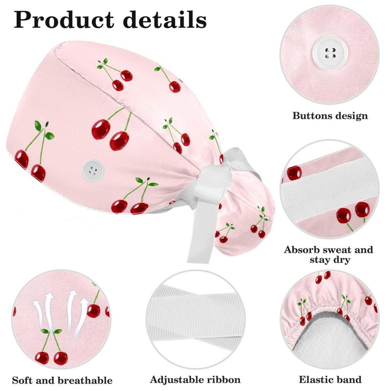 otnrnondcl Cherry Hat Bouffant Cap One Size