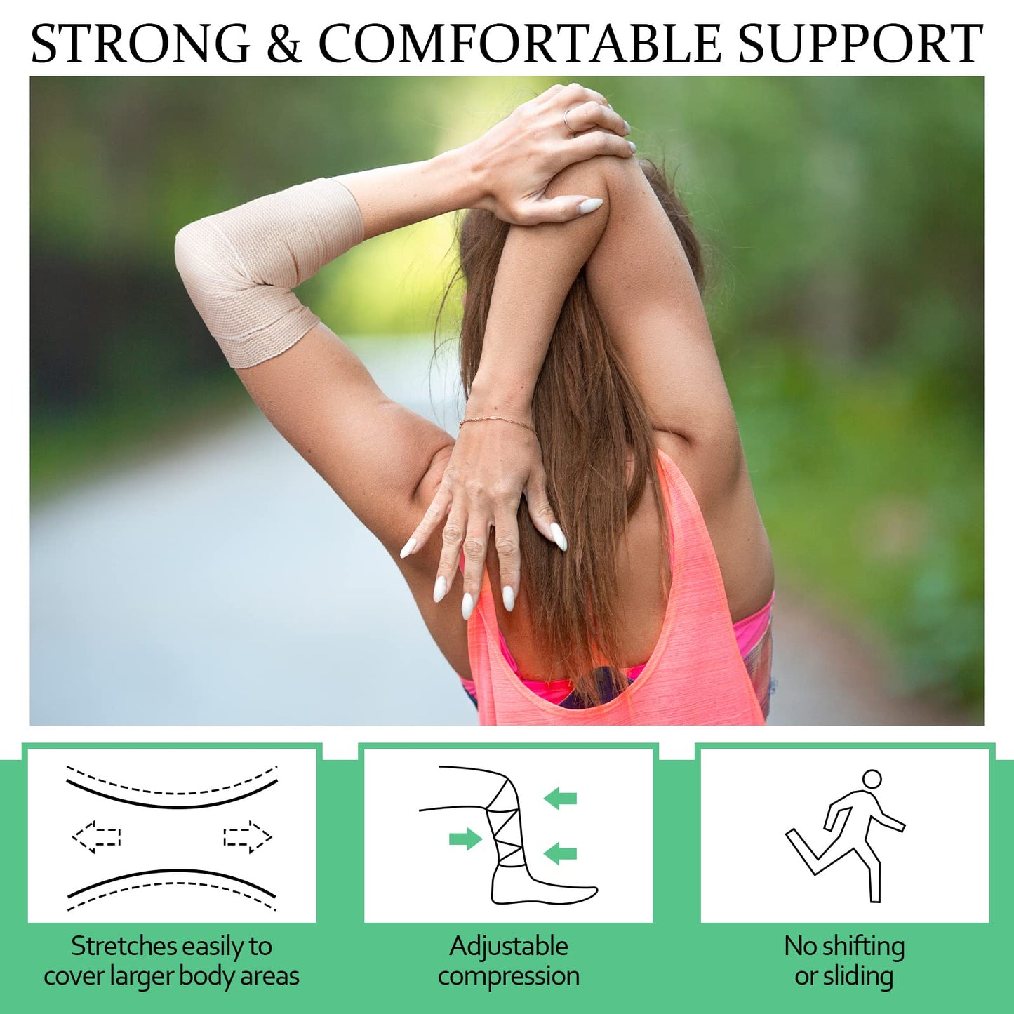 Minatee 6 Pack Elastic Bandage Wrap 6 Inch Wide Compression Elastic Bandage Wrap with Hook and Loop Fasteners at Both Ends Support and First Aid for Sports Sprained Medical and Injury Recovery