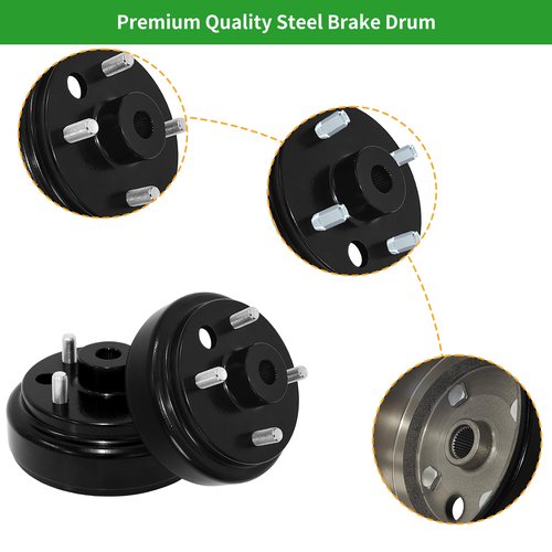 Golf Cart EZGO Maintenance Brake Drums Kit for Electric EZGO TXT 1997-Up, With Brake Hub Drums, Brake Shoes&Brake Sping Kits, Replace OEM 19186G1 70794G01 70795G01 (Not Fit 4-Cycle Gas Models)