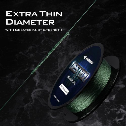 KastKing Destron Braided Fishing Line - Ultra-Thin, Abrasion Resistant, Zero Stretch, 75% Thinner Than Mono