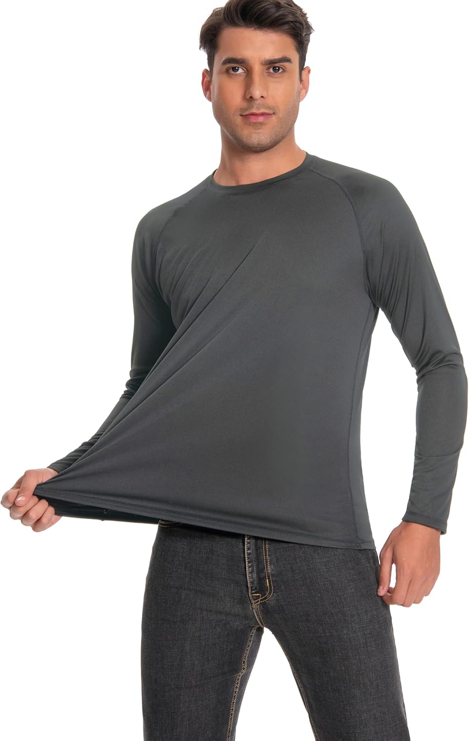 Skiennix Men's Sun Protection Shirt - UPF 50+ Long Sleeve Rash Guard | Lightweight Quick-Dry for Fishing & Running