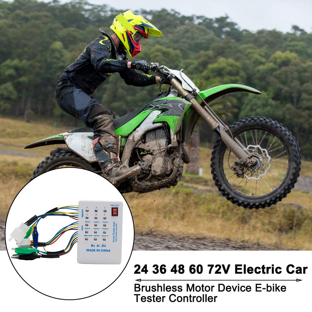 24V/36V/48V/60V/72V Electro Car E-Bike Scooter Brushless Motor Controller Tester for Teste Motor Coil (White)