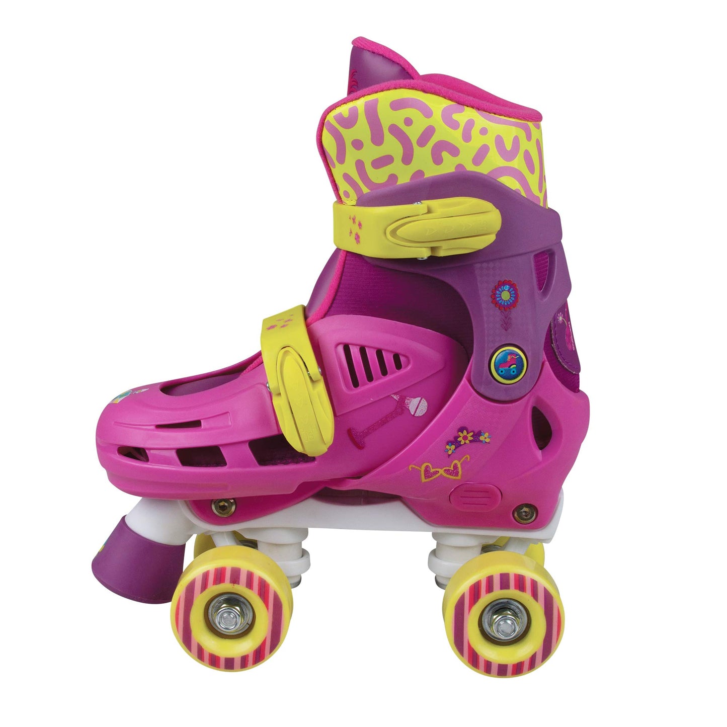 PlayWheels Trolls World Tour 2 Quad Skates for Children in Sizes J10-J13 – Vibrant and Engaging Design Inspired by The Popular Movie – Ideal for Both Indoor and Outdoor Roller Skating Fun