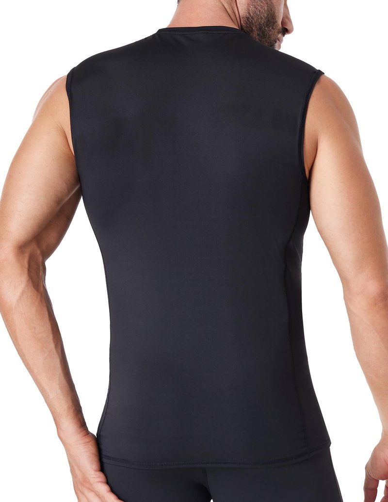 5 Pack Men's Athletic Compression Shirts Sleeveless Tank Top Base Layer Sports Workout Shirts for Basketball B L