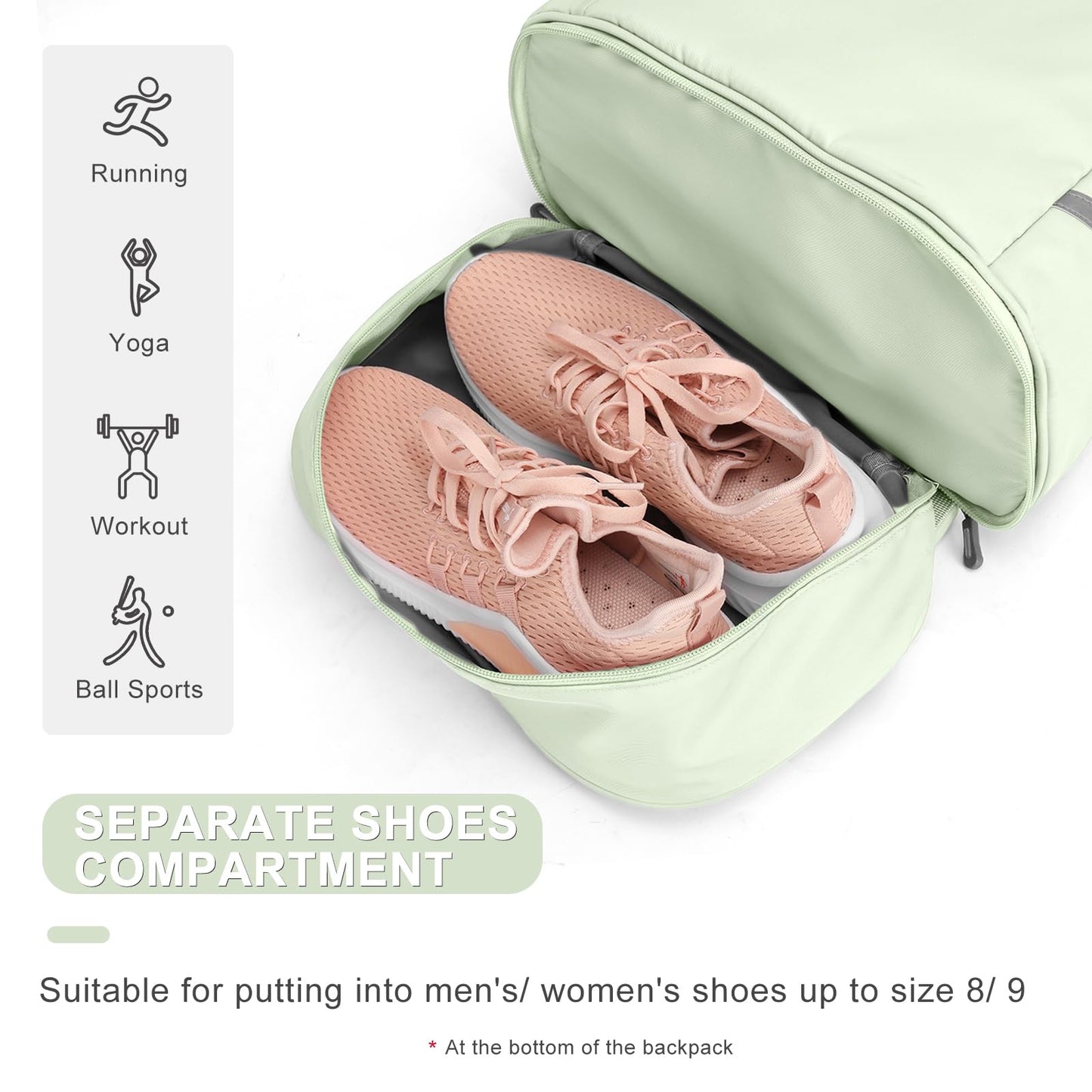 coofay Gym Backpack For Women Waterproof Backpack With Shoe Compartment Lightweight Travel Backpack Sports Backpacks Small Gym Bag