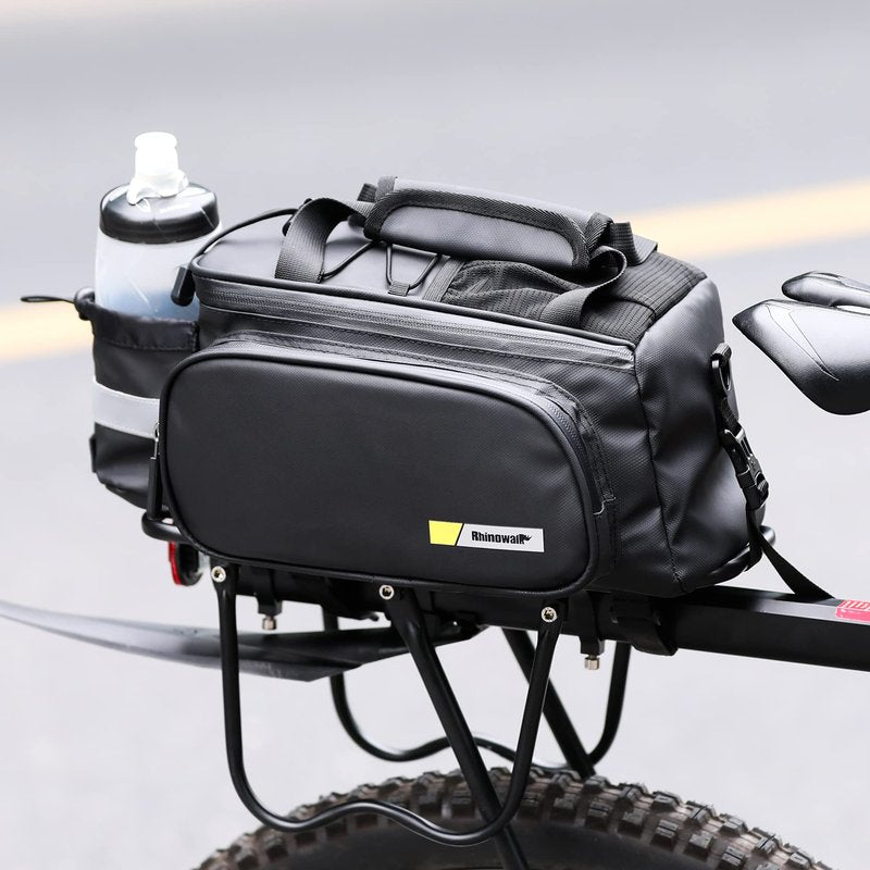 Rhinowalk Bike Trunk Bag 10L Bicycle Pannier Rear Rack Carrier Bag Bike Luggage Commuter Bag with Rain Cover Shoulder Strap
