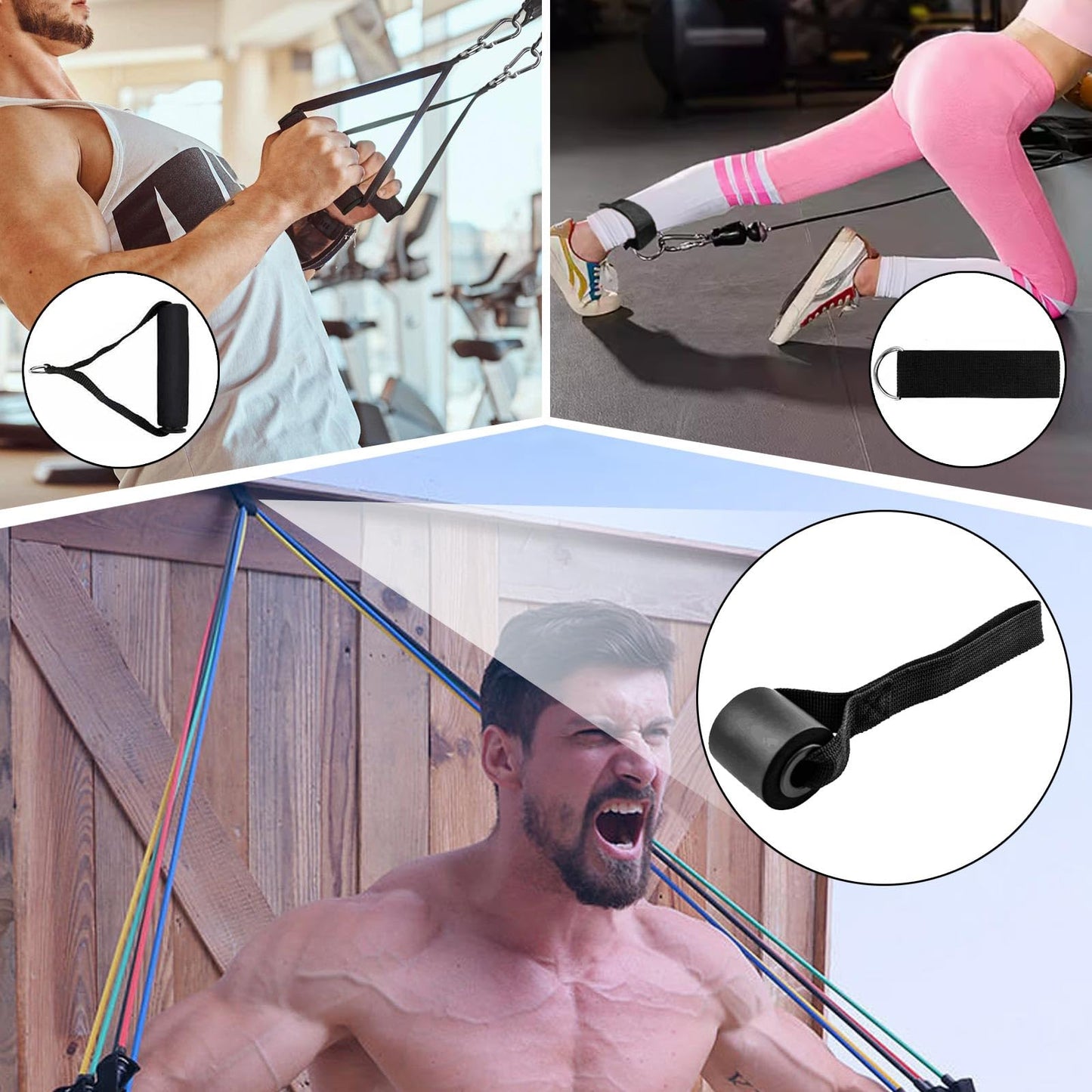 WOBEVB Resistance Bands, Resistance Band Set, Strength Training Fitness Bands, Exercise Bands for Men and Women, Resistance Bands with Handles, Door Anchor, for Shape Body and Home Workouts