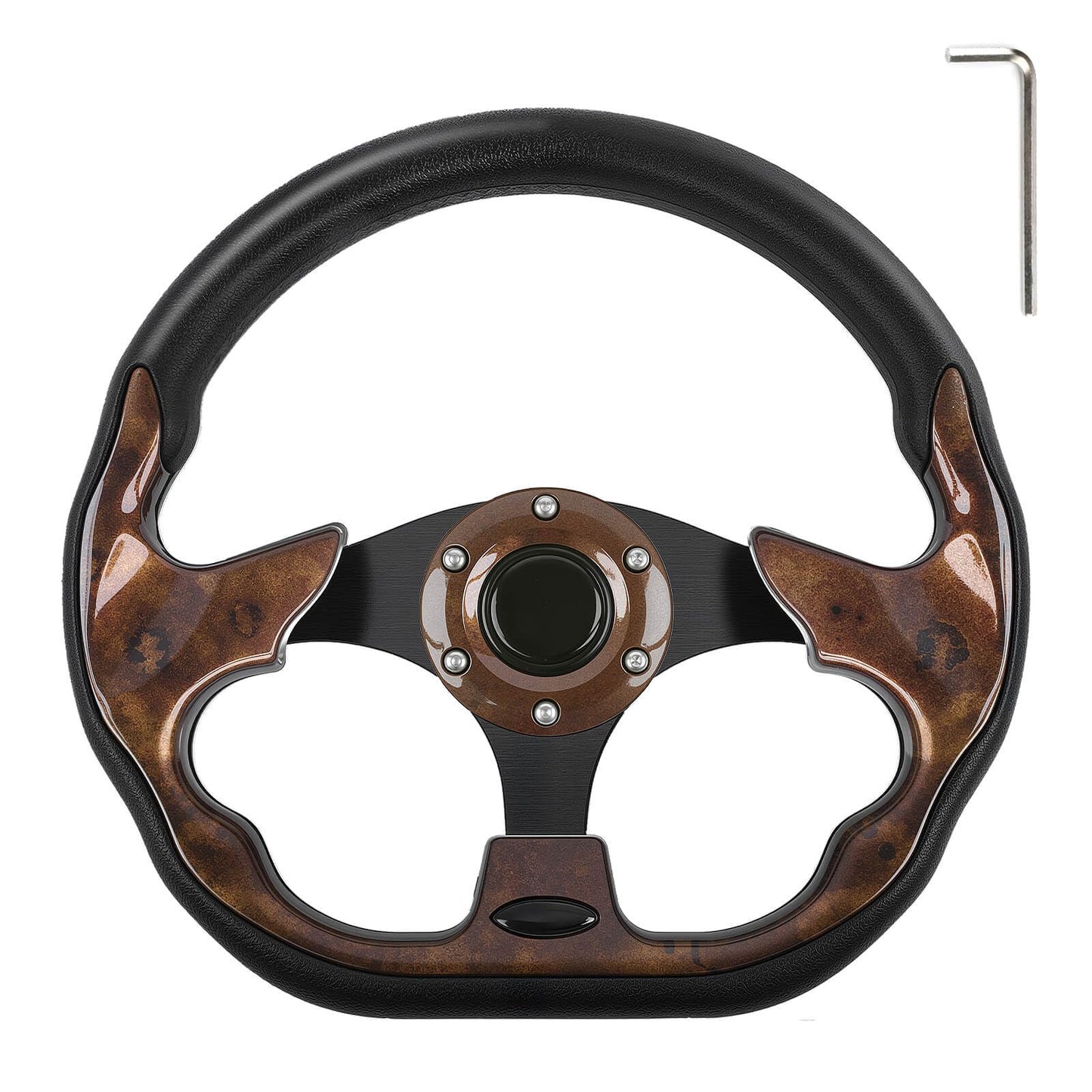 Golf Cart Steering Wheel, Fit EZGO TXT RXV, Club Car DS Precedent Tempo, Yamaha G2-G29 Most Golf Cart, Universal Golf steering Wheel, Ergonomic Design, D Shape Design