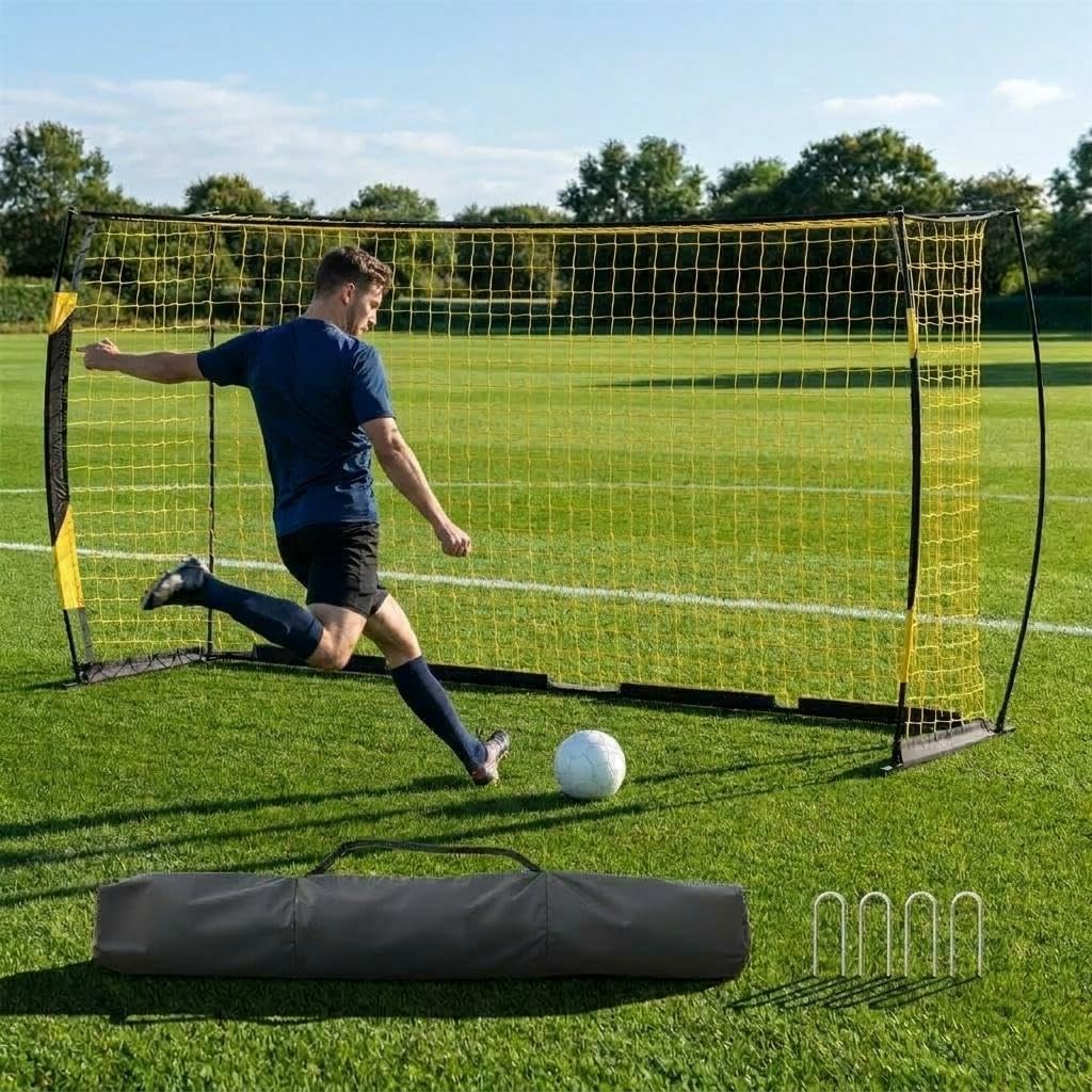 Soccer Goal | Portable 12x6 Ft & 6x4 Ft | Heavy-Duty Metal Base, Quick Setup, Weather-Resistant with Carry Bag