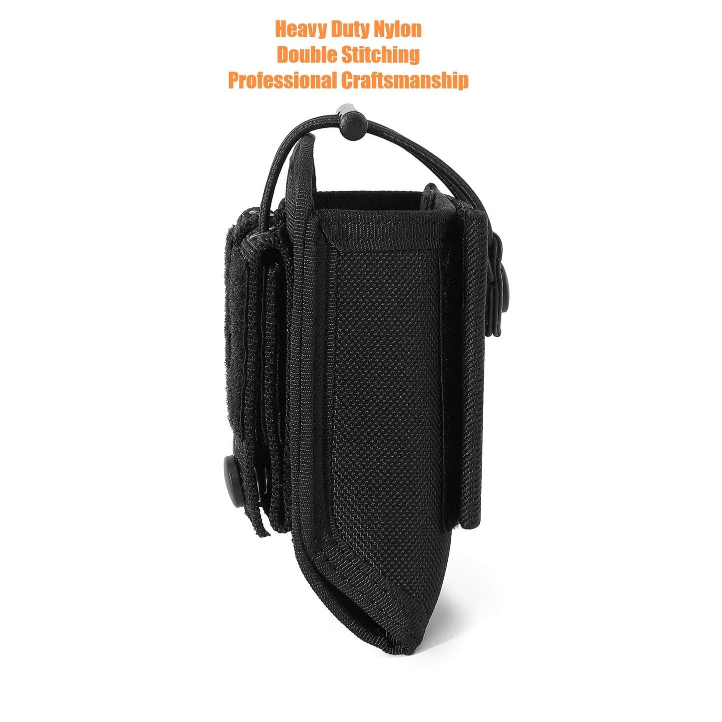 TACNEX Universal Radio Holder Two Ways Radio Holster Walkie Talkies Pouch Duty Belt Nylon Case with Adjustable Elastic Flap for Police Leo Security Firefighter Rescue EMS EMT Military