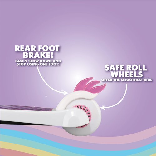 Self Balancing Kick Scooter Toddler Scooter & Kids Scooter, Extra Wide Deck, 3 Wheel Platform, Foot Activated Brake, 75 lbs Limit, Kids & Toddlers Girls or Boys, for Ages 3 and Up