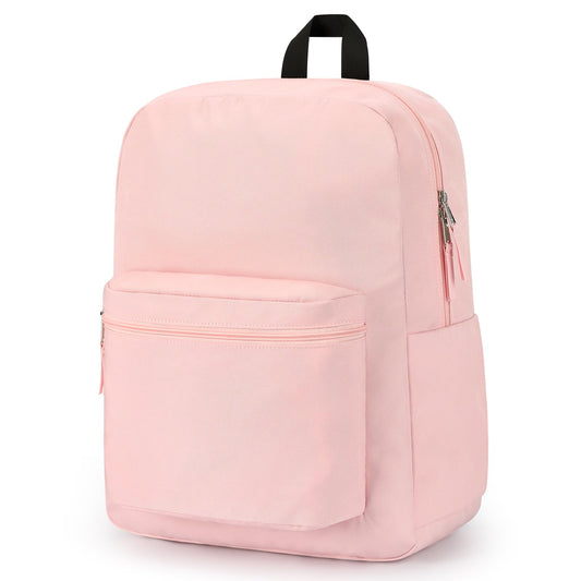 ZORFIN Simple Backpack for School Work Travel: Lightweight Bookbag for Girls and Boys - Water Resistant Backpacks for Men and Women - Red