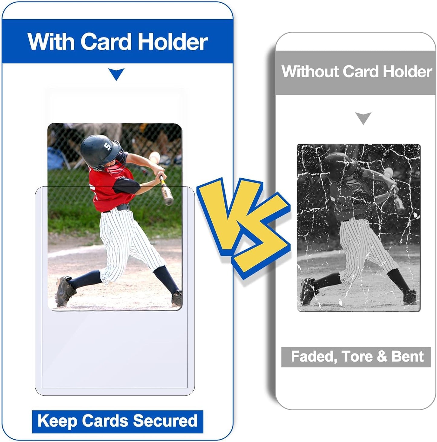 Sooez 35PT Card Sleeves - Rigid Hard Plastic Holder for Baseball & Trading Cards | 3" x 4" Size