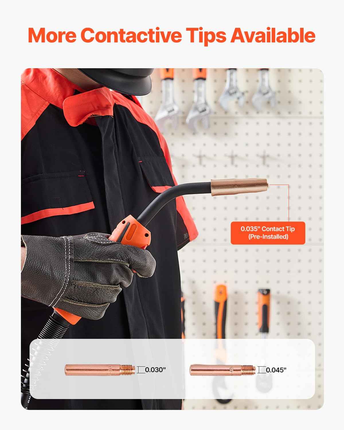 VEVOR 250Amp Mig Welding Gun with 15FT Cable, Compatible with LincoIn Power MlG 200, 215, 216, 255 and Wire-Matic 255 Welders, Suitable for 0.035" and 0.045" Welding Wires