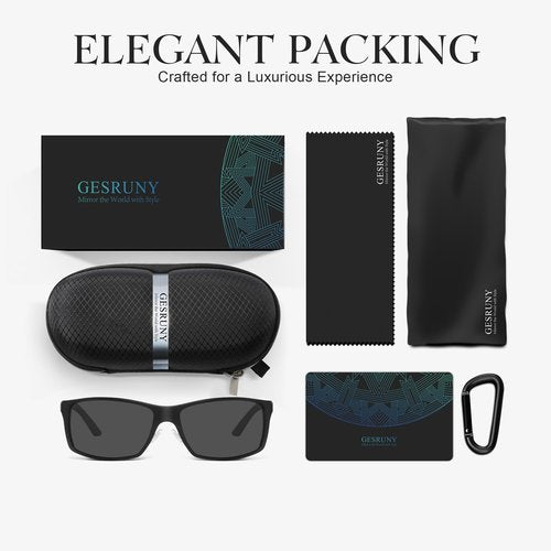 gesruny Polarized Sports Sunglasses for Men and Women - Ultra-Light Al-Mg Alloy, Glare-Busting Comfort-Fit for Riding Running