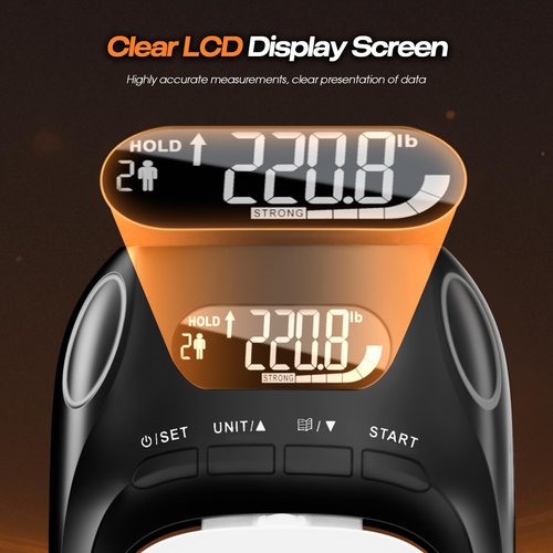Grip Strength Tester & Trainer 2-in-1 Combo Set-Digital Hand Dynamometer with LCD Display, Max 400lb/180kg Capacity, Resistance Ring with Ergonomic Design for Sports, Gym, Home & Rehab