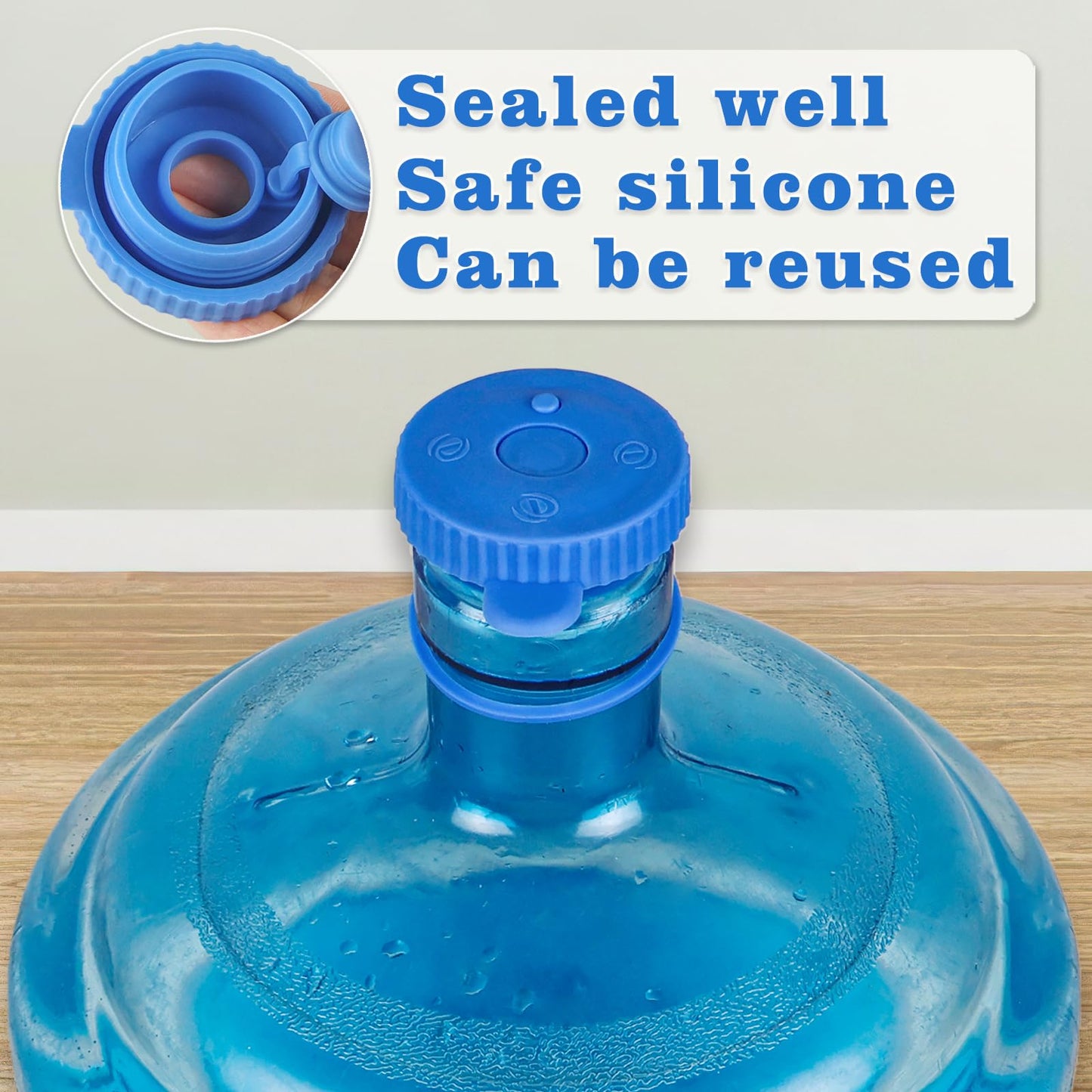 2 Pack 5 Gallon Water Bottle Handle, Stable Ergonomic Water Jug Handle, Drinking Water Bottle Heavy Duty Clip with 4pcs 5 Gallon Water Jug Caps