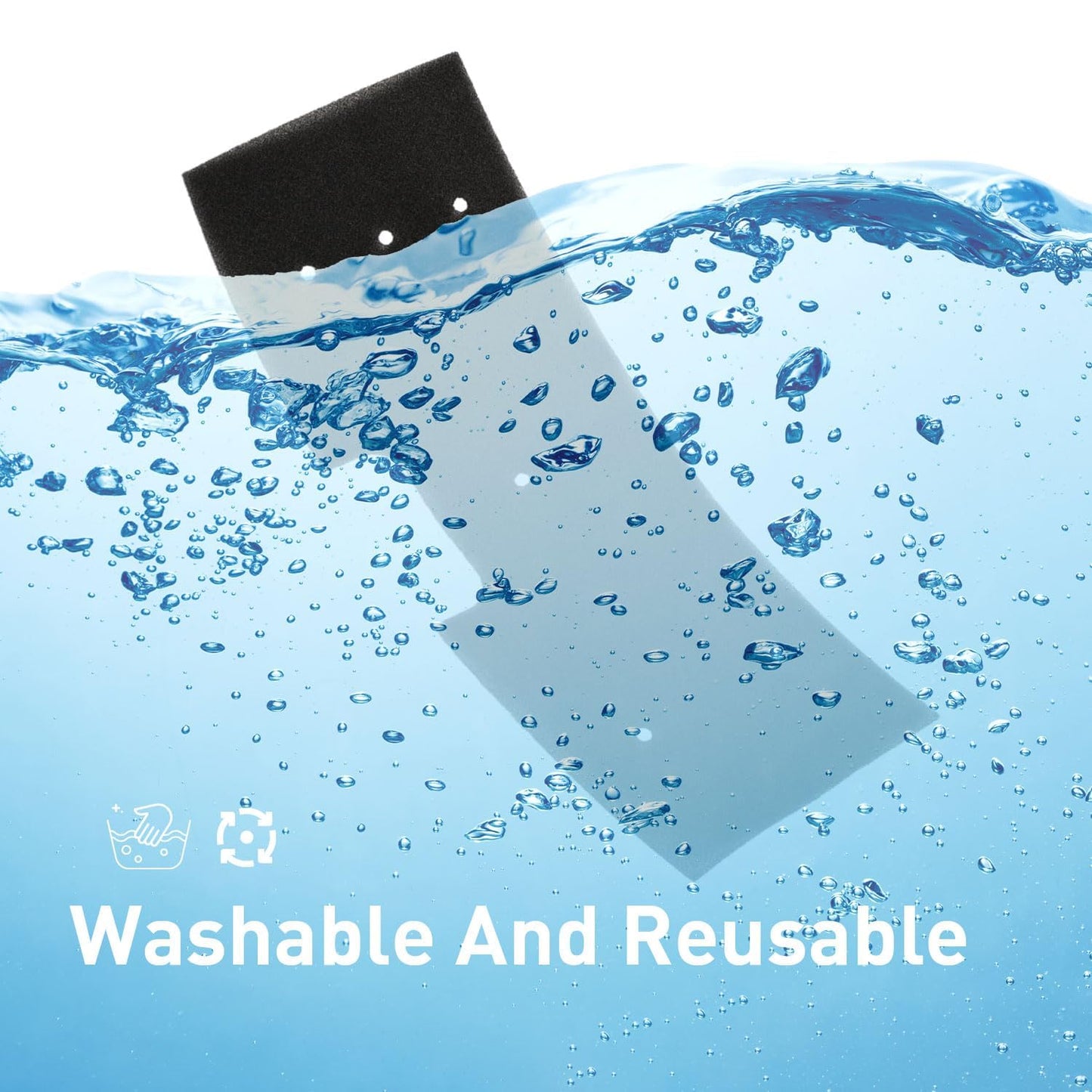 6-Pack GE Washer Dryer Combo, WH01X35719 Lint Filter and Sealing Strip, Hand Washable and Reusable GE Profile Washer Dryer Combo Foam Filter Replacement for Model PFQ97HSPVDS