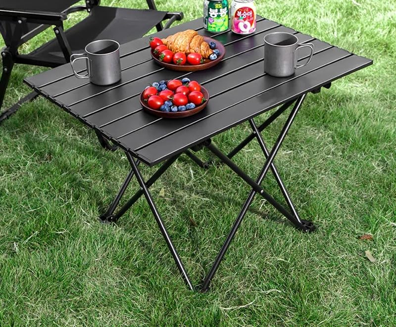 Simidobook Folding Camping Table – Ultralight Aluminum Portable Table for Camping, Hiking, Backpacking, Picnic, Beach, BBQ – Compact Lightweight Collapsible Travel Side Table for Outdoor, RV, (1)