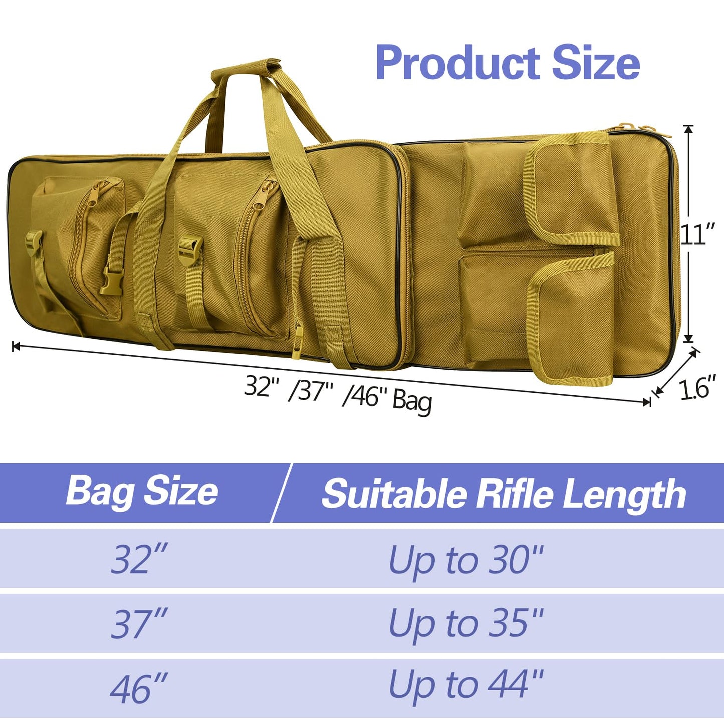 RUBY.Q 32" Bag, Portable Khaki Case for Storage and Transportation