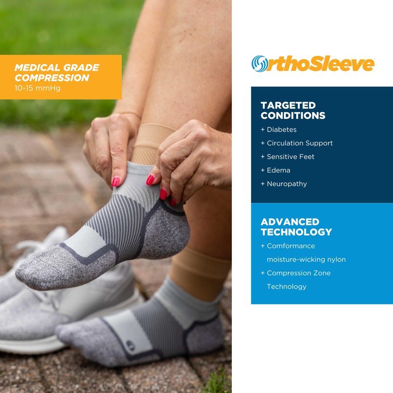 OrthoSleeve WC4 Diabetic & Neuropathy Compression Socks, Non-Binding for Men & Women, Improve Circulation & Edema