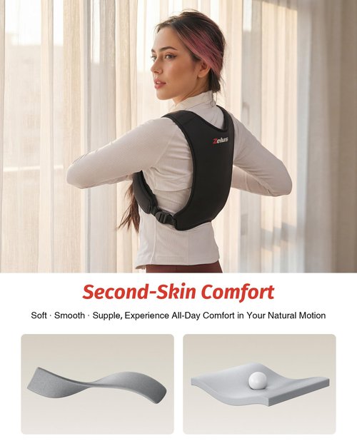 ZELUS Weighted Vest, Washable Z-Fit Soft Iron Weighted Vest for Women and Men, 5/10/15 lb Weight Vest with Reflective Strips & Adjustable Straps, Ultra Thin Weight Vest for Gym Strength Training (10lb) Black