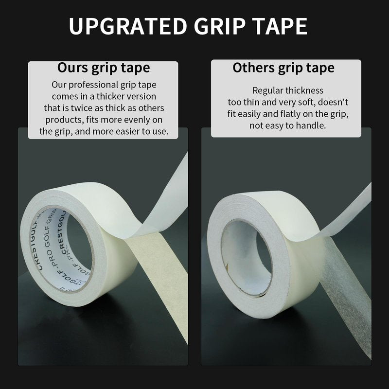 Crestgolf Golf Grip Tape Roll 2" x 18 Yards, Premium Solvent Activated Double Sided Adhesive Strips for Regripping Golf Clubs, Upgrade 1.2U Thickened Double Sided Tape