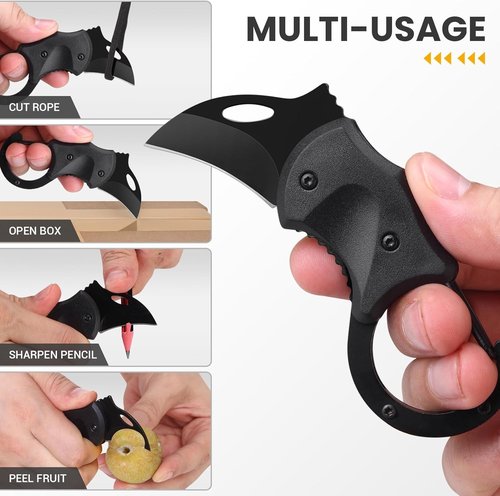 FUNBRO Small Pocket Knife - Keychain Box Cutter with 1.34-Inch Blade | Mini EDC Folding Knife for Everyday Carry