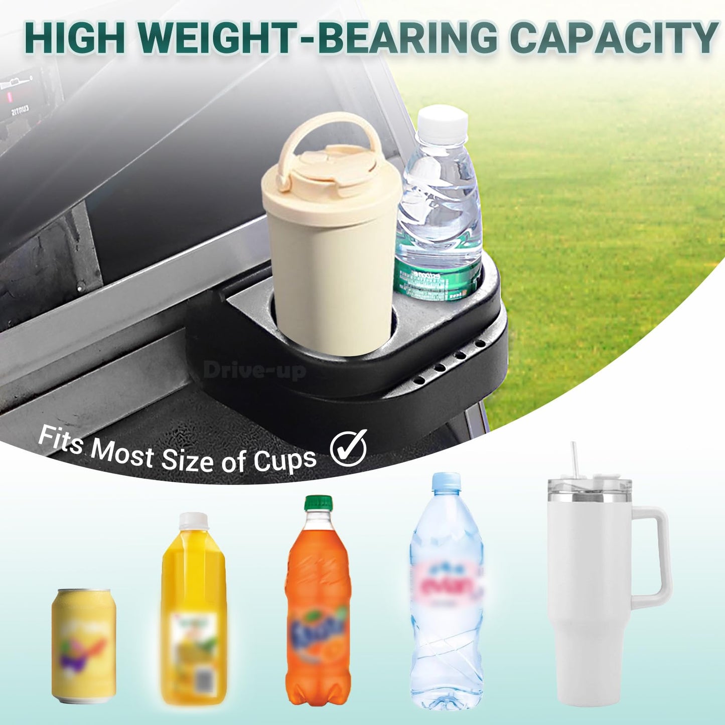 DRIVE UP Club Car DS Dual Cup Holder Kit for DS 1993-Up Golf Carts, 2 Packs