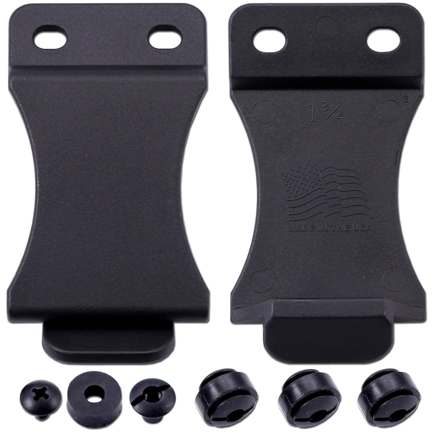 [2PCS] HolsterSmith FOMI Holster Clip for 1.50 Inch Belts – IWB/OWB with Mounting Hardware – USA Made - Adjustable Cant - for Kydex Holsters, Knife Sheaths, Inside Waistband Clips