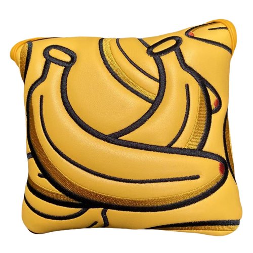Golf Mallet Putter Head Cover Headcovers Fruit Style Golf Square Mallet Putter Cover with Magnetic Closure - Premium Golf Club Covers Accessories for Men (Dark Banana)