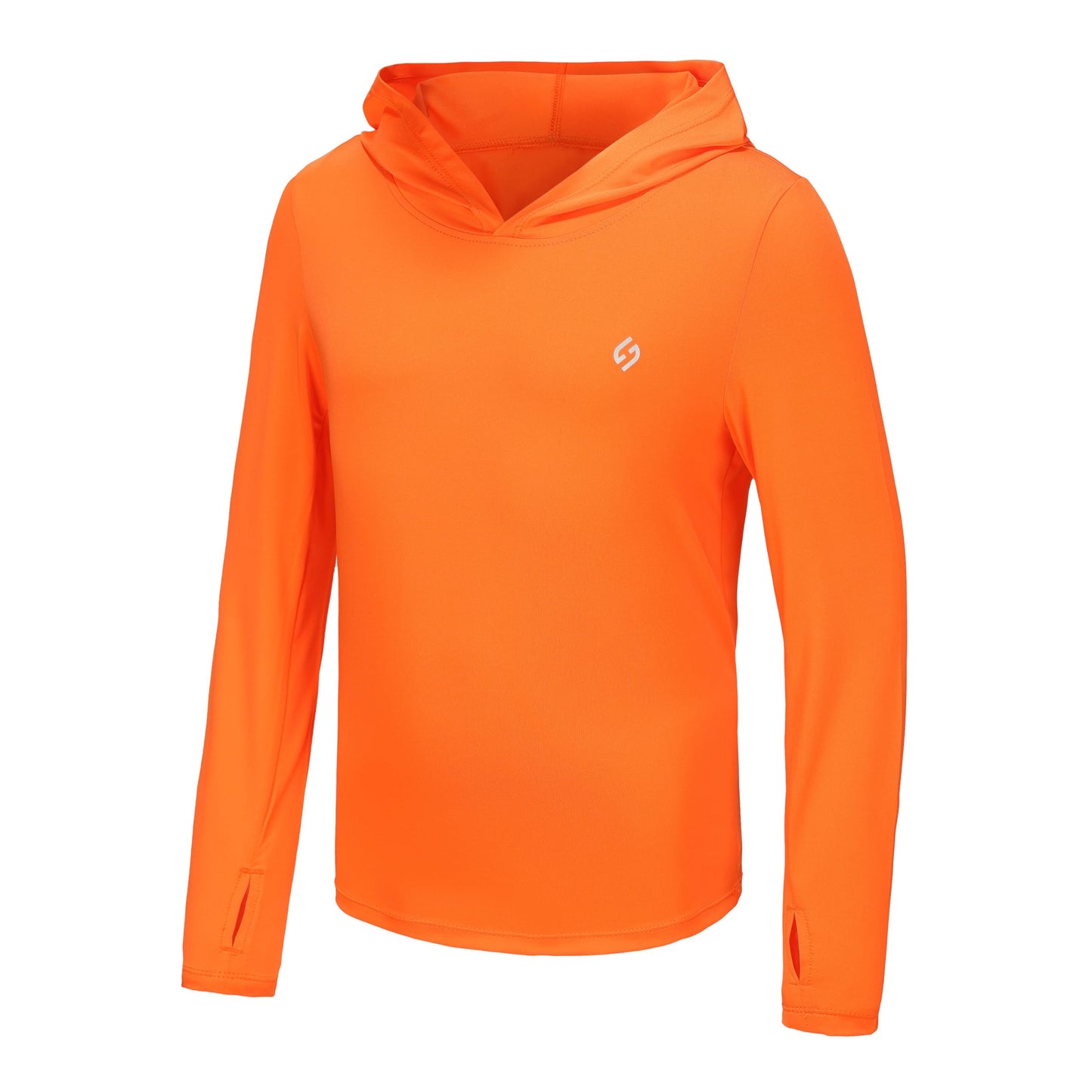 HODOSPORTS Boys Rash Guard Swim Shirt Long Sleeve for Kids UPF 50+ Sun Protection Hooded Swimming Hiking Shirts Swimsuit Orange