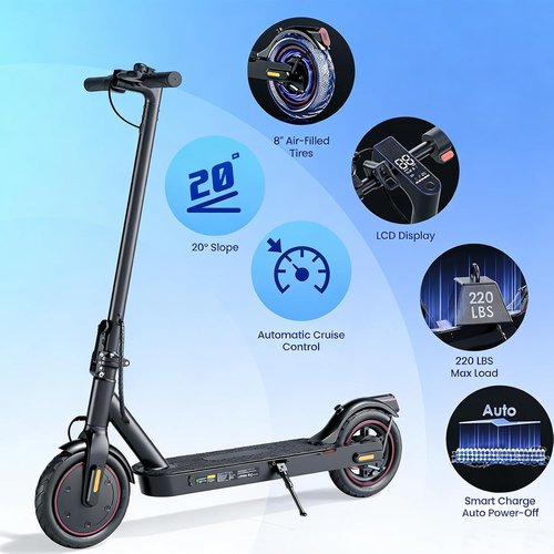 Electric Scooters | 500W Motor, 18 MPH Speed, 21 Miles Range - 8.5'' Tires for Adults & Teens