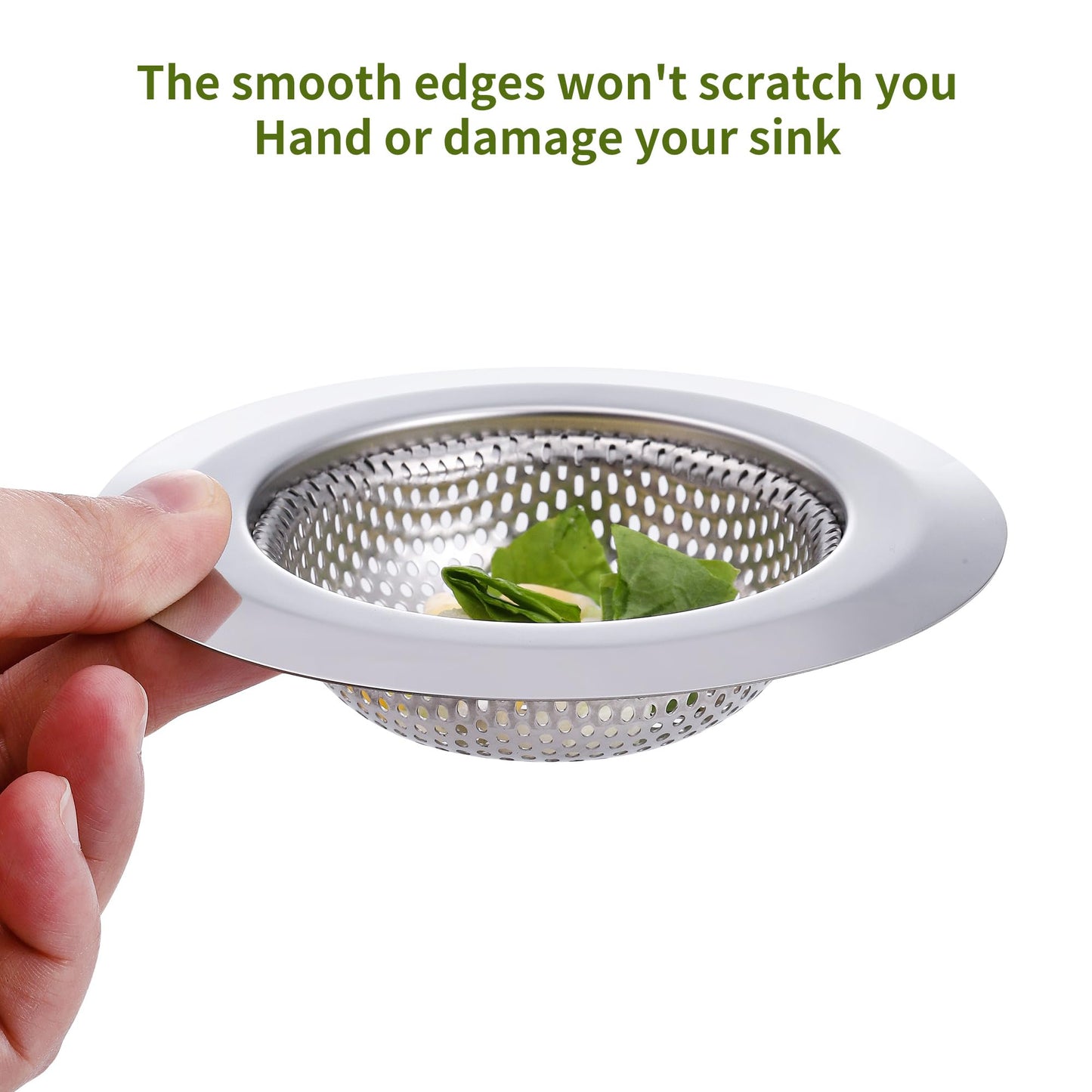 Anviiopu 2Pcs Kitchen Sink Drain Strainer,Stainless Steel Kitchen Sink Strainer,Sink Food Catcher, 4.5" Diameter for Most of Kitchen Sinks,Anti-Clogging,Rust Resistant