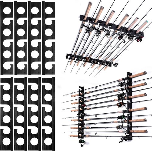 Ghosthorn Fishing Pole Rod Rack - Wall/Ceiling Mounted Organizer for Garage Storage | Durable Fishing Gear Holder