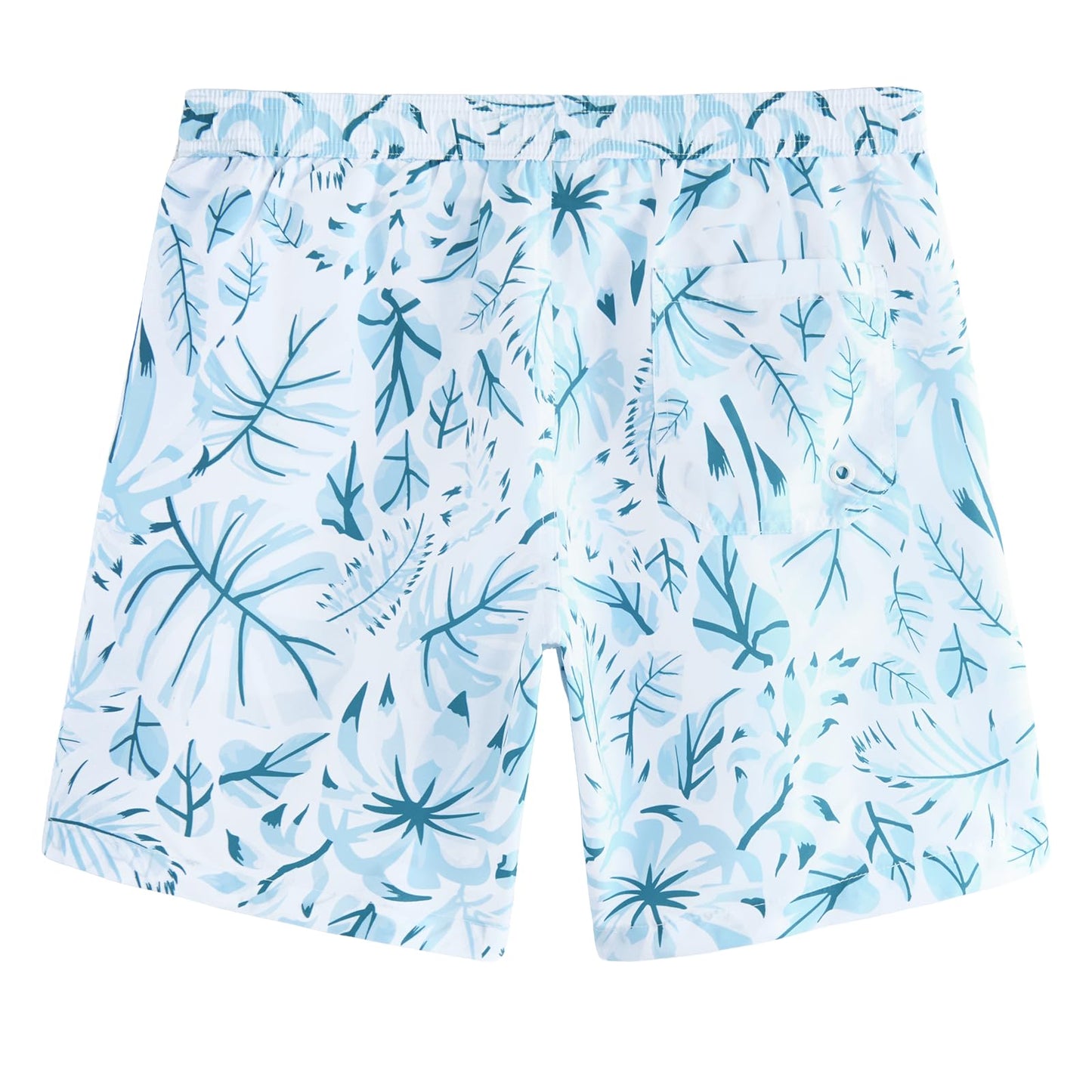 maamgic Mens Swim Trunks Quick Dry Swim Shorts with Mesh Lining Funny Swimwear Bathing Suits 7inch Veined Leaves Blue X-Large
