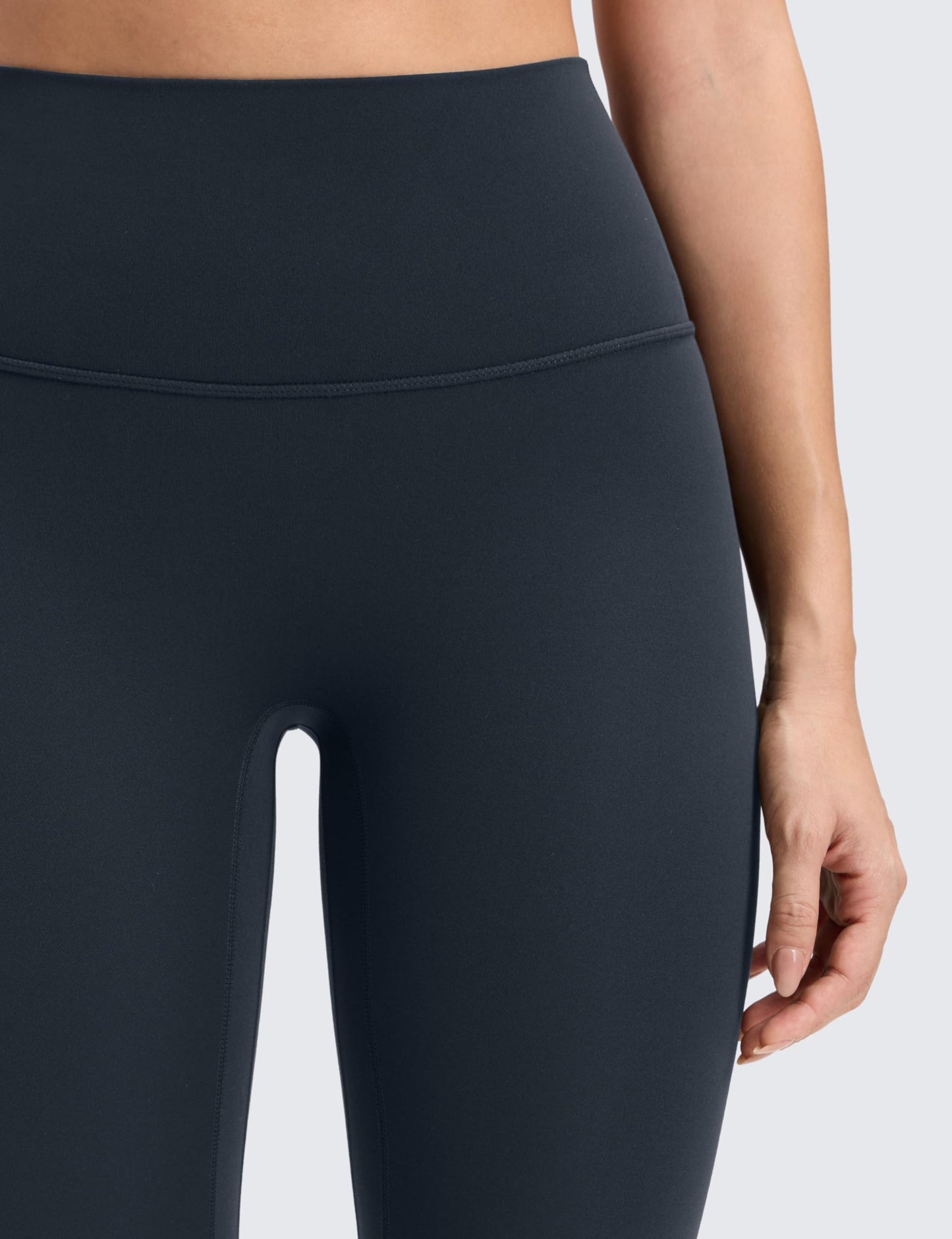 CRZ YOGA Butterluxe No Front Seam Yoga Leggings 25" - High Waisted Womens Lounge Pants Pilates Workout Athletic Buttery Soft True Navy Medium