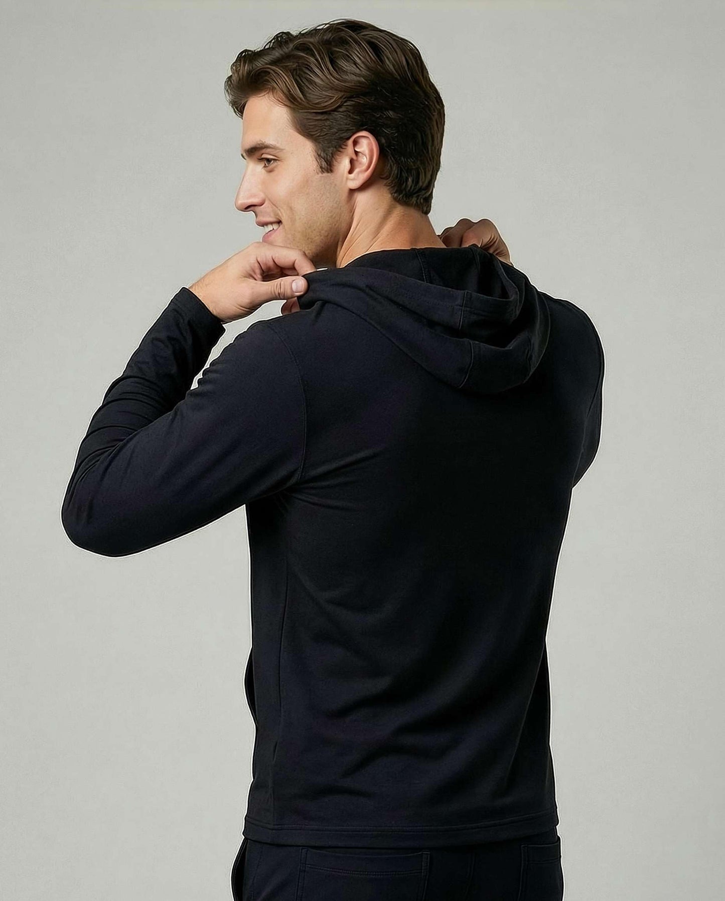 Real Essentials 3 Pack: Men's Cotton Henley Pullover Hoodie Lightweight Casual Long Sleeve Hooded Sweatshirt- Set 6, M