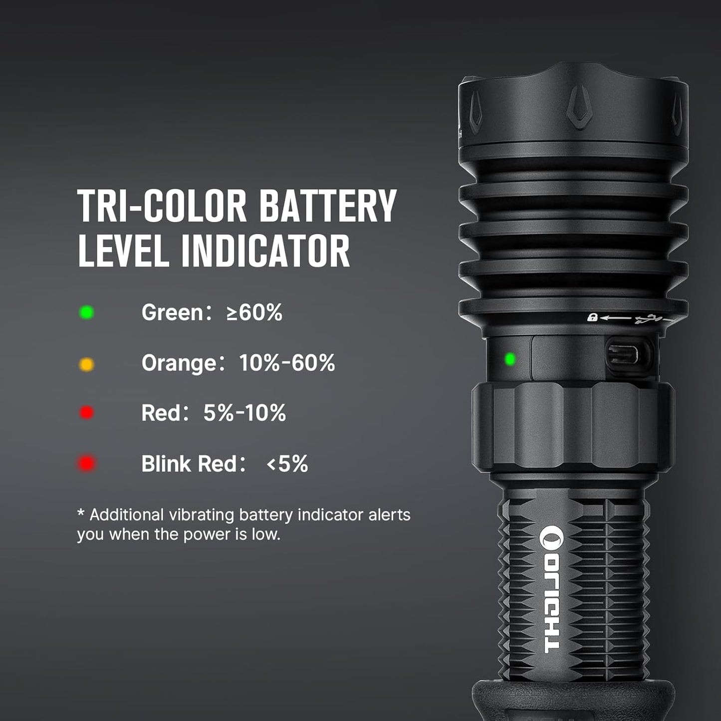 OLIGHT Warrior X 4 Tactical Flashlight - 2,600 Lumens, 630m Range, USB-C Rechargeable (Black)