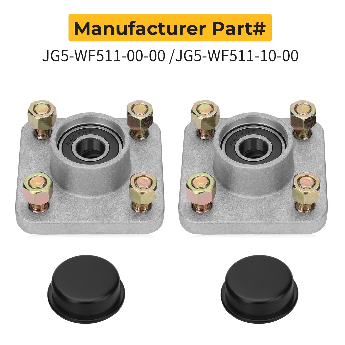 M MATI 2Pcs Front Wheel Hub & Cover Cap for Yamaha Golf Cart G8/G9/G11/G14/G16/G19/G20/G22/G27 1990-2008 JG5-WF511-00-00 JG5-WF511-10-00