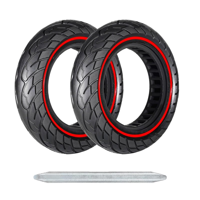 YINCL 60/70-6.5 Scooter Tire, 2pcs 10 x 2.5 Solid Tires，Replacement Wheel Compatible with 10x2.5-6.5 Rubber Scooter Tire