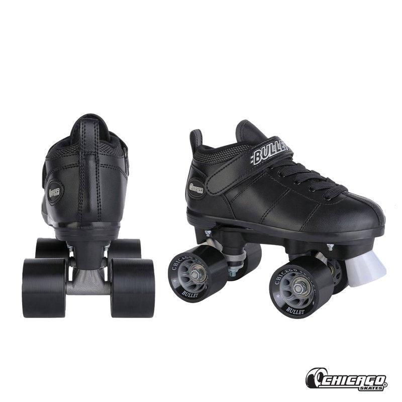 Chicago Skates Bullet Speed Roller Skates – Adjustable Quad Roller Skates Women Men, Durable Top Performance with Front Stopper, 62mm Urethane Wheels, Low-Cut Ankle Boot, Smooth Rolling,Indoor Outdoor